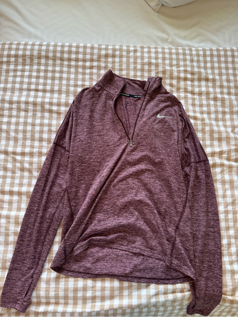 Nike Maroon Heather Quarter-Zip Pullover